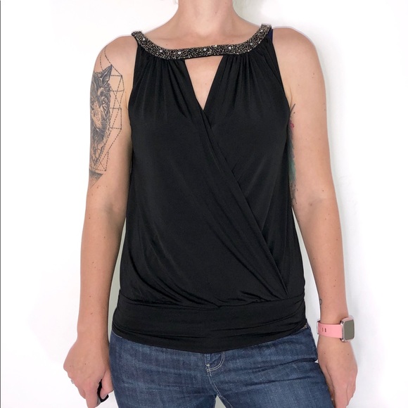 Express Beaded Collar Plunging V-Neck - Picture 5 of 8